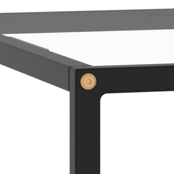 vidaXL Coffee Table Black with Tempered Glass 23.6"x23.6"x13.8" - Image 4