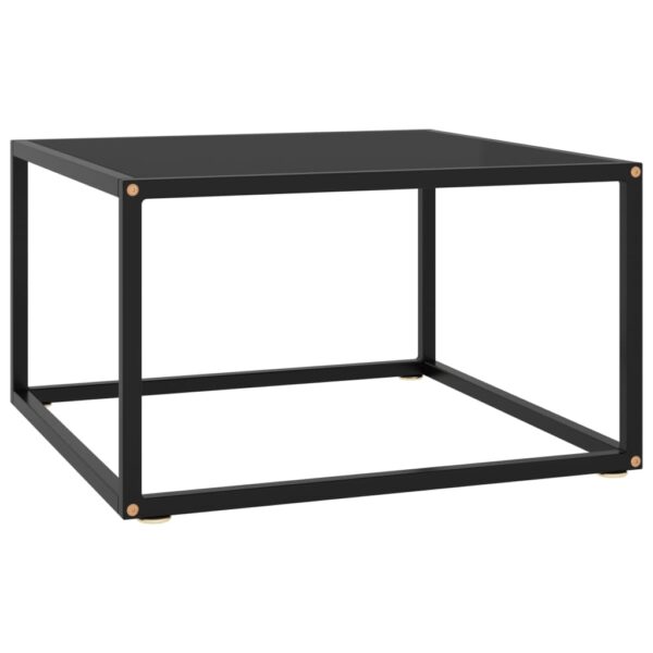 vidaXL Coffee Table Black with Black Glass 23.6"x23.6"x13.8"