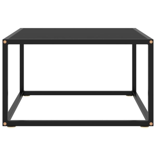 vidaXL Coffee Table Black with Black Glass 23.6"x23.6"x13.8" - Image 2