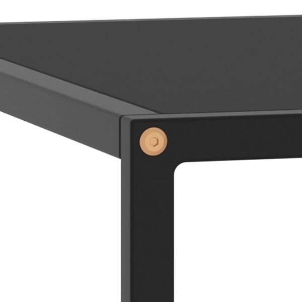 vidaXL Coffee Table Black with Black Glass 23.6"x23.6"x13.8" - Image 4