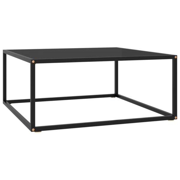 vidaXL Coffee Table Black with Black Glass 31.5"x31.5"x13.8"