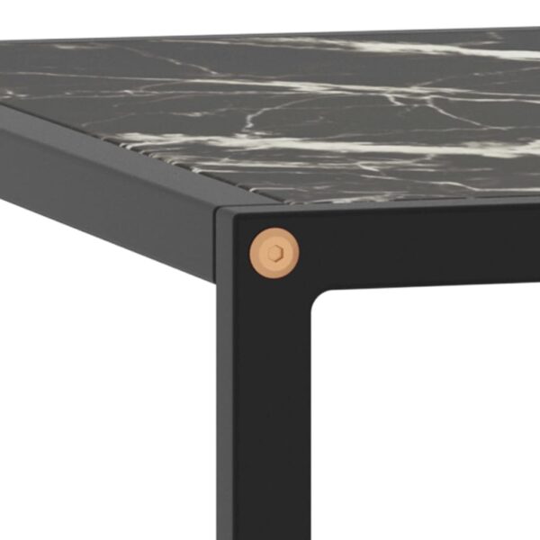 vidaXL Coffee Table Black with Black Marble Glass 31.5"x31.5"x13.8" - Image 4