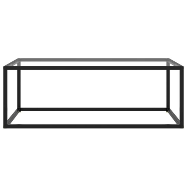 vidaXL Coffee Table Black with Tempered Glass 39.4"x19.7"x13.8" - Image 2