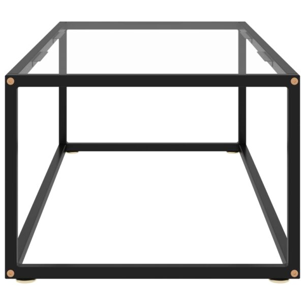 vidaXL Coffee Table Black with Tempered Glass 39.4"x19.7"x13.8" - Image 3