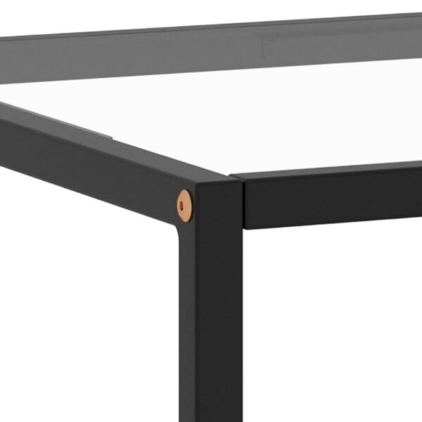 vidaXL Coffee Table Black with Tempered Glass 39.4"x19.7"x13.8" - Image 5