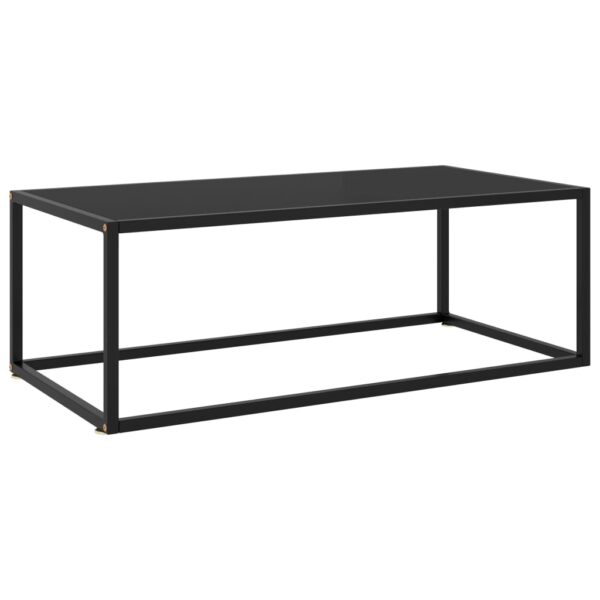 vidaXL Coffee Table Black with Black Glass 39.4"x19.7"x13.8"