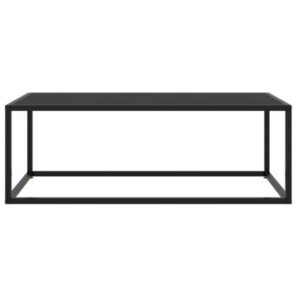 vidaXL Coffee Table Black with Black Glass 39.4"x19.7"x13.8" - Image 2