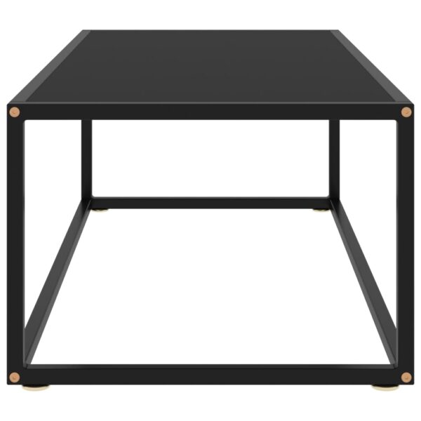 vidaXL Coffee Table Black with Black Glass 39.4"x19.7"x13.8" - Image 3