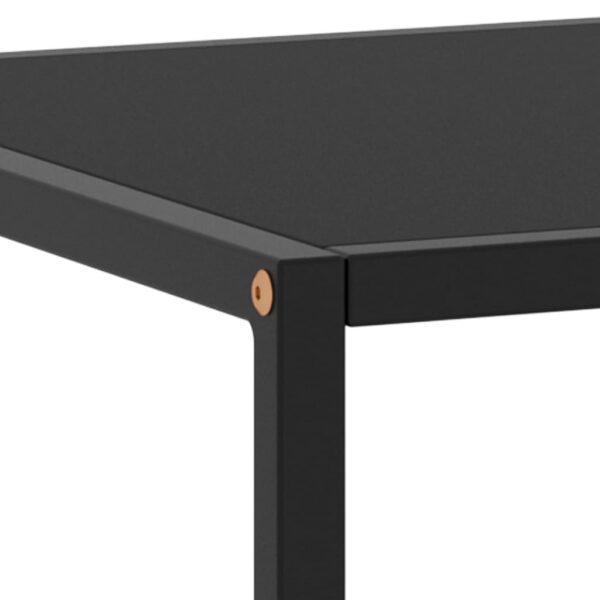 vidaXL Coffee Table Black with Black Glass 39.4"x19.7"x13.8" - Image 5