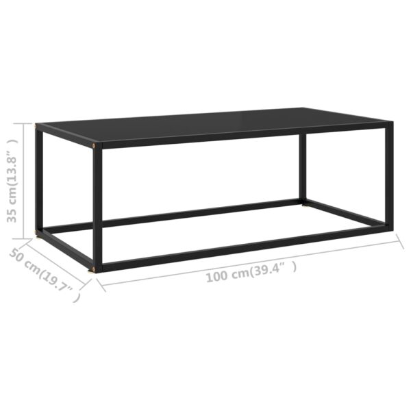 vidaXL Coffee Table Black with Black Glass 39.4"x19.7"x13.8" - Image 6