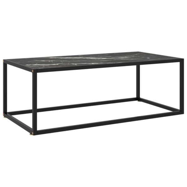 vidaXL Coffee Table Black with Black Marble Glass 39.4"x19.7"x13.8"