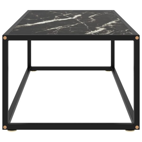 vidaXL Coffee Table Black with Black Marble Glass 39.4"x19.7"x13.8" - Image 3