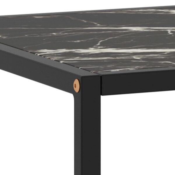 vidaXL Coffee Table Black with Black Marble Glass 39.4"x19.7"x13.8" - Image 5