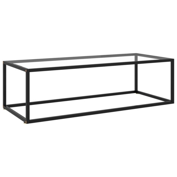 vidaXL Coffee Table Black with Tempered Glass 47.2"x19.7"x13.8"