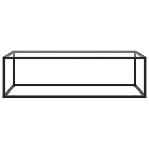 vidaXL Coffee Table Black with Tempered Glass 47.2"x19.7"x13.8" - Image 2