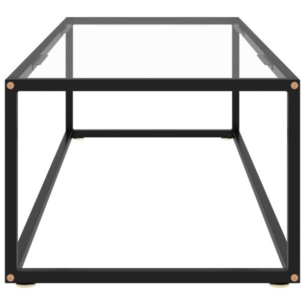 vidaXL Coffee Table Black with Tempered Glass 47.2"x19.7"x13.8" - Image 3