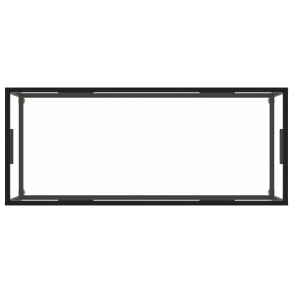 vidaXL Coffee Table Black with Tempered Glass 47.2"x19.7"x13.8" - Image 4