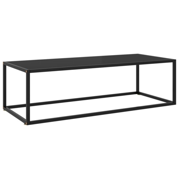 vidaXL Coffee Table Black with Black Glass 47.2"x19.7"x13.8"