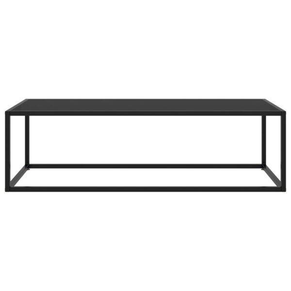 vidaXL Coffee Table Black with Black Glass 47.2"x19.7"x13.8" - Image 2