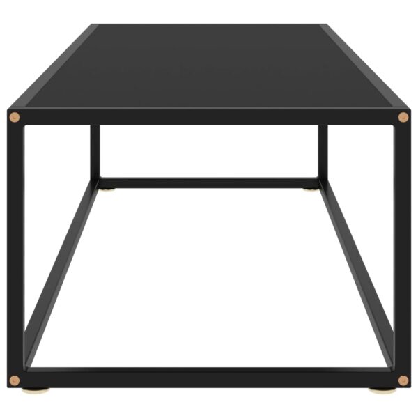 vidaXL Coffee Table Black with Black Glass 47.2"x19.7"x13.8" - Image 3