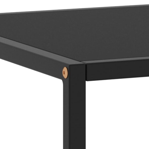 vidaXL Coffee Table Black with Black Glass 47.2"x19.7"x13.8" - Image 5