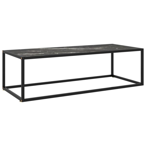 vidaXL Coffee Table Black with Black Marble Glass 47.2"x19.7"x13.8"