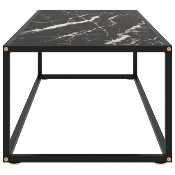 vidaXL Coffee Table Black with Black Marble Glass 47.2"x19.7"x13.8" - Image 3