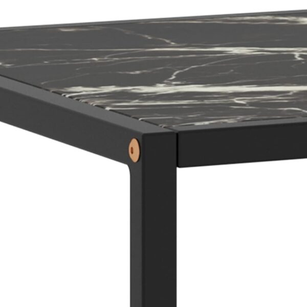 vidaXL Coffee Table Black with Black Marble Glass 47.2"x19.7"x13.8" - Image 5