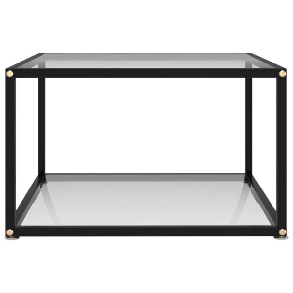 vidaXL Coffee Table Transparent 23.6"x23.6"x13.8" Tempered Glass - Image 2