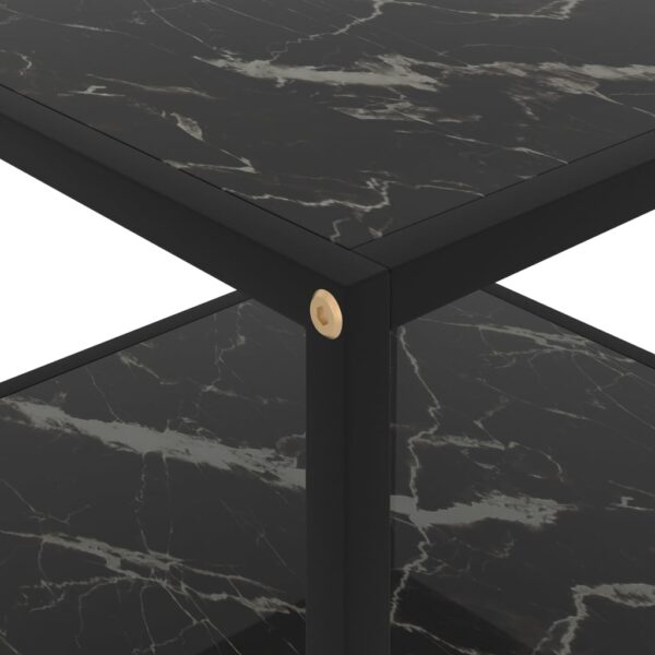 vidaXL Coffee Table Black 23.6"x23.6"x13.8" Tempered Glass - Image 4