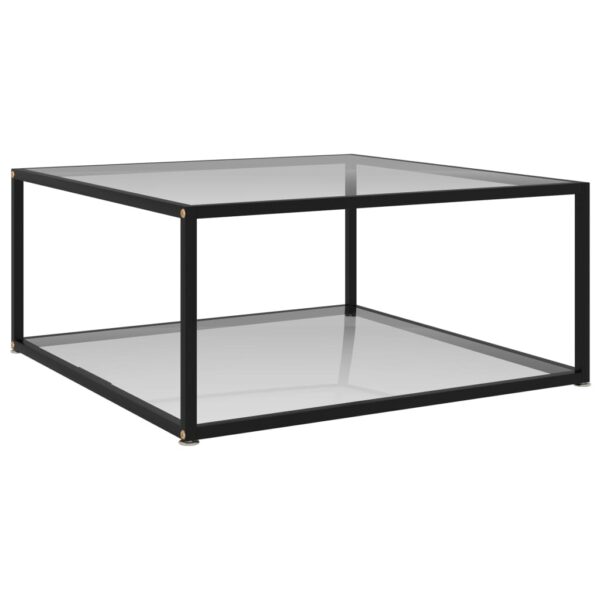 vidaXL TeaCoffee Table Transparent 31.5"x31.5"x13.8" Tempered Glass