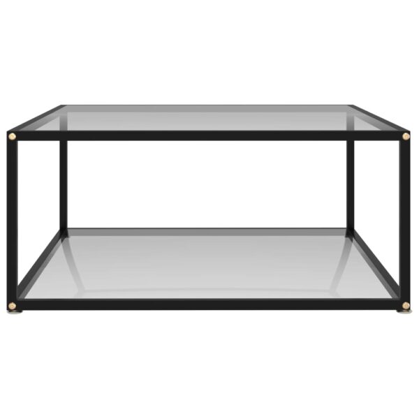 vidaXL TeaCoffee Table Transparent 31.5"x31.5"x13.8" Tempered Glass - Image 2