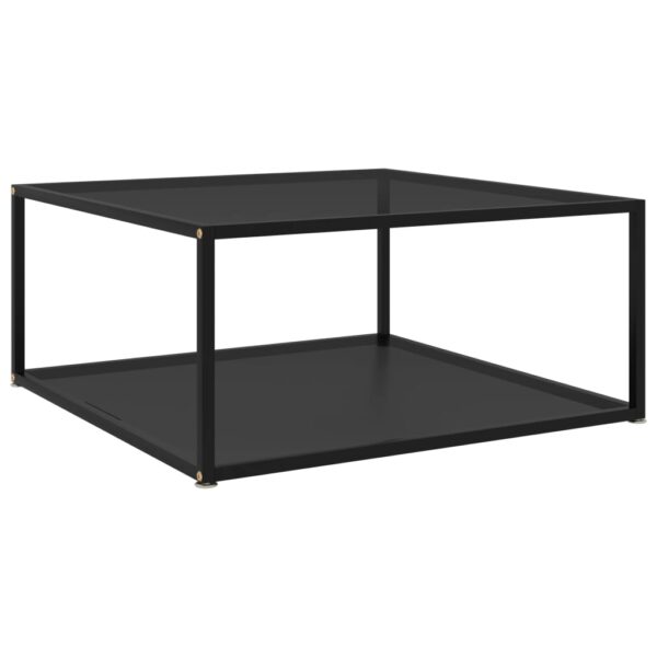 vidaXL Coffee Table Black 31.5"x31.5"x13.8" Tempered Glass