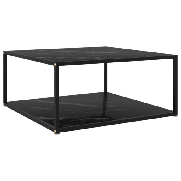 vidaXL Coffee Table Black 31.5"x31.5"x13.8" Tempered Glass