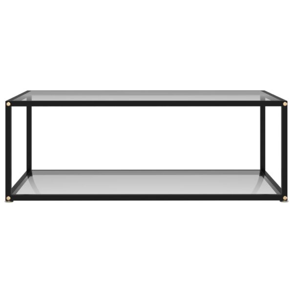 vidaXL Coffee Table Transparent 39.4"x19.7"x13.8" Tempered Glass - Image 2