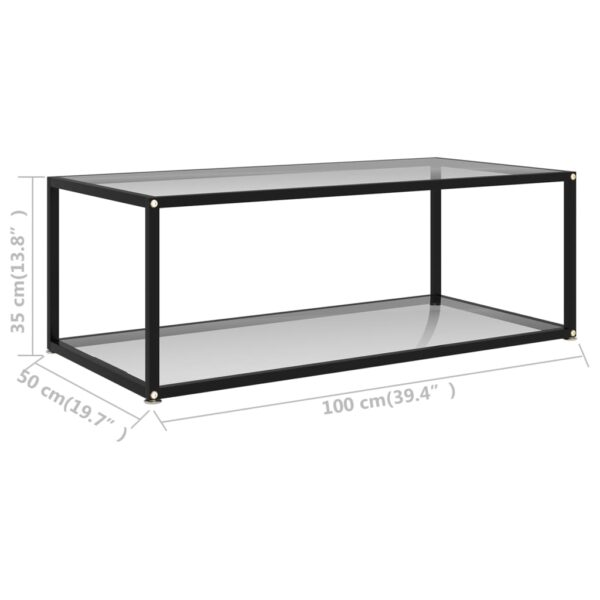 vidaXL Coffee Table Transparent 39.4"x19.7"x13.8" Tempered Glass - Image 5