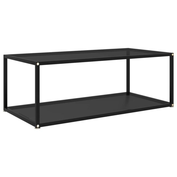 vidaXL Coffee Table Black 39.4"x19.7"x13.8" Tempered Glass