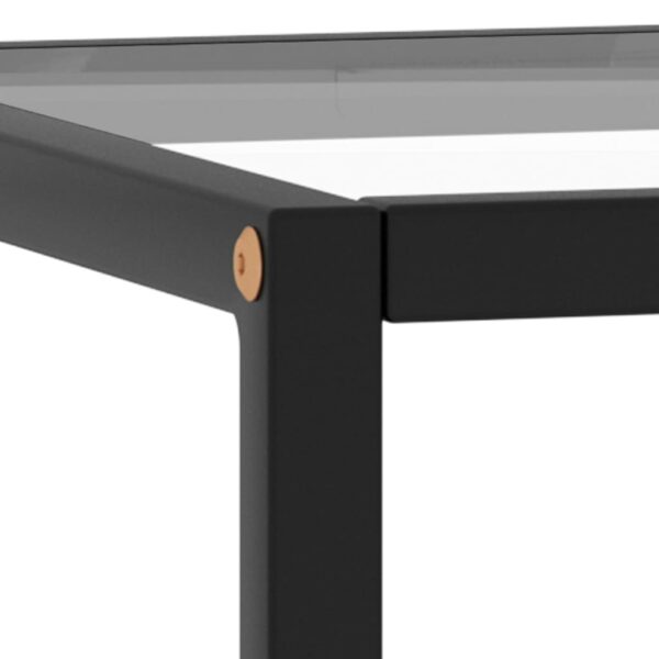 vidaXL Coffee Table Black with Tempered Glass 15.7"x15.7"x19.7" - Image 4