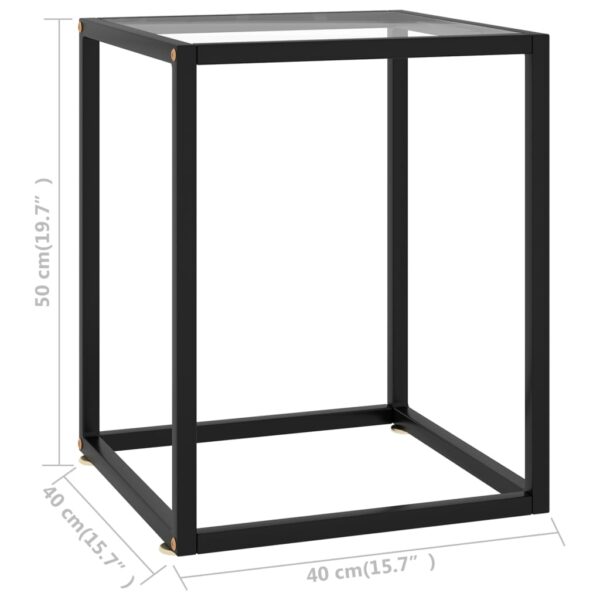 vidaXL Coffee Table Black with Tempered Glass 15.7"x15.7"x19.7" - Image 5