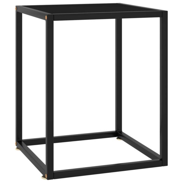 vidaXL Coffee Table Black with Black Glass 15.7"x15.7"x19.7"