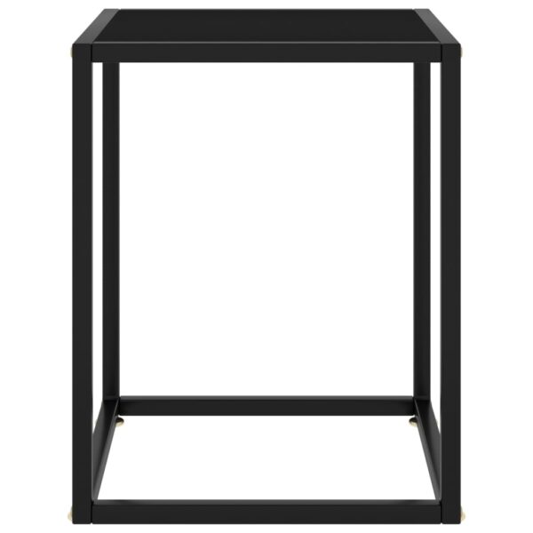 vidaXL Coffee Table Black with Black Glass 15.7"x15.7"x19.7" - Image 2