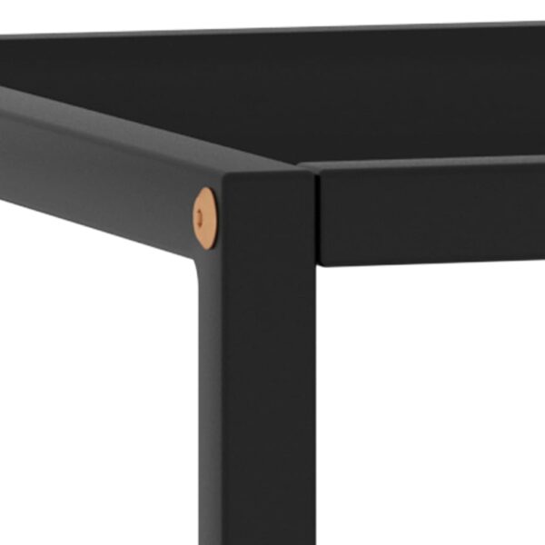 vidaXL Coffee Table Black with Black Glass 15.7"x15.7"x19.7" - Image 4