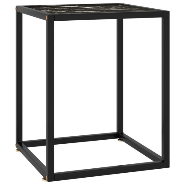 vidaXL Coffee Table Black with Black Marble Glass 15.7"x15.7"x19.7"