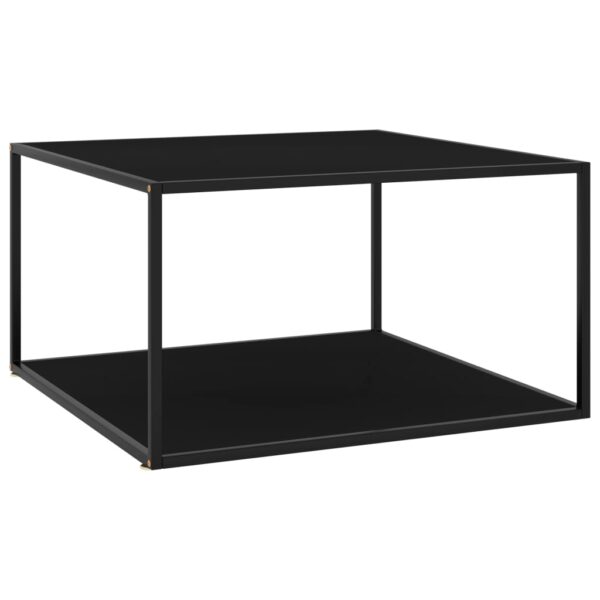 vidaXL Coffee Table Black with Black Glass 35.4"x35.4"x19.7"