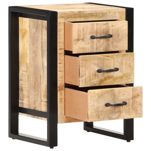 vidaXL Bedside Cabinet 15.7"x13.8"x21.7" Solid Mango Wood - Image 2