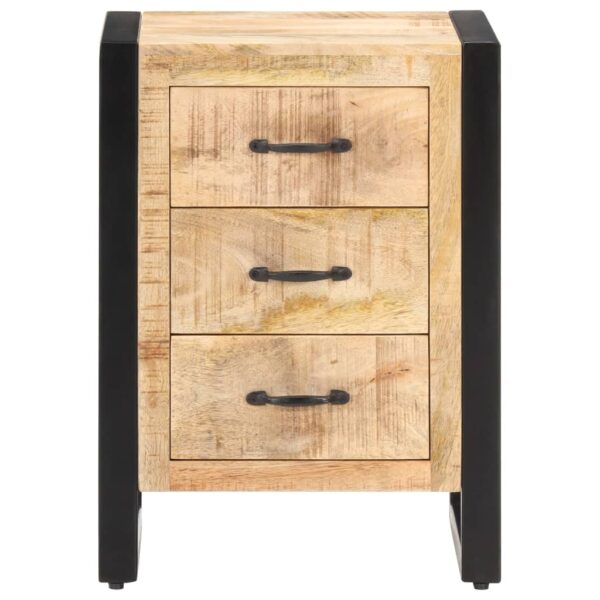 vidaXL Bedside Cabinet 15.7"x13.8"x21.7" Solid Mango Wood - Image 3