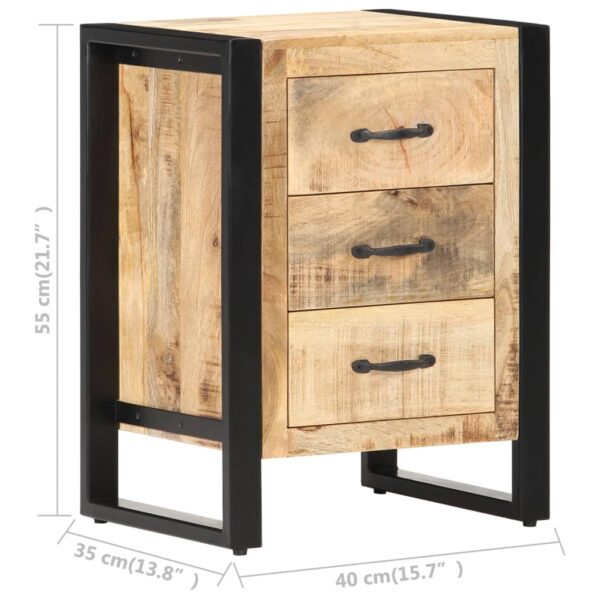 vidaXL Bedside Cabinet 15.7"x13.8"x21.7" Solid Mango Wood - Image 8