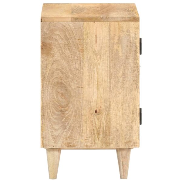 vidaXL Carved Bedside Cabinet 15.7"x11.8"x19.7" Solid Mango Wood - Image 4