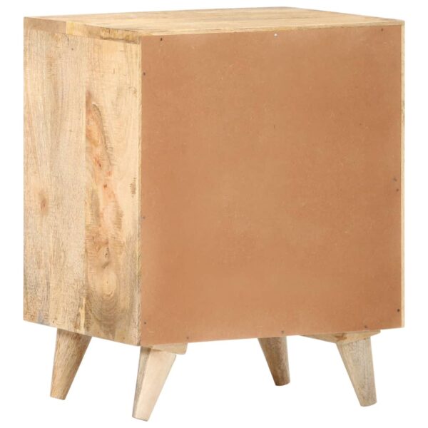 vidaXL Carved Bedside Cabinet 15.7"x11.8"x19.7" Solid Mango Wood - Image 5