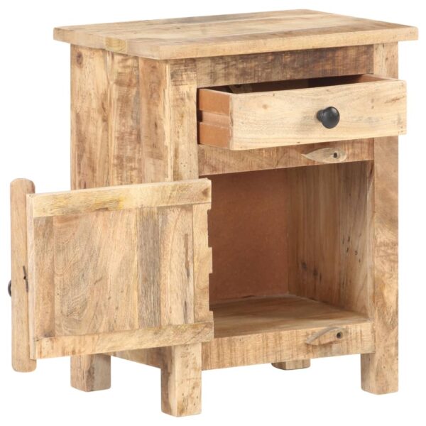 vidaXL Bedside Cabinet 15.7"x11.8"x19.7" Rough Mango Wood - Image 2